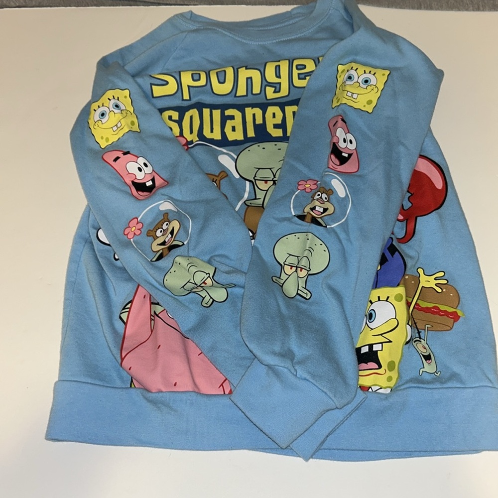 HP🎊SpongeBob SquarePants Blue Sweatshirt Vibrant Design - Picture 3 of 4